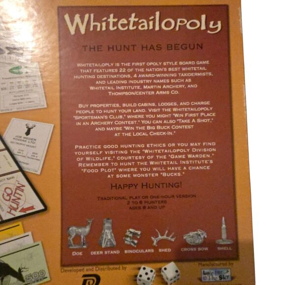 MONOPOLY WHITETAILOPOLY BOARD GAME THE HUNT HAS BEGUN 100% COMPLETE WHITETAIL - Picture 4 of 9